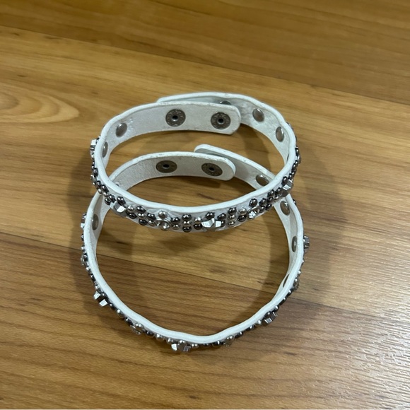 White Studded Plus Size Bracelets - Picture 2 of 3